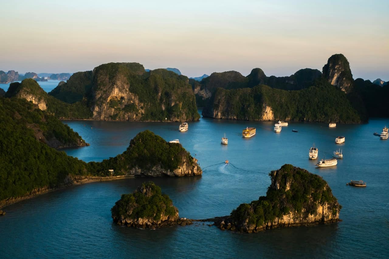 Ha Long Bay at sunset