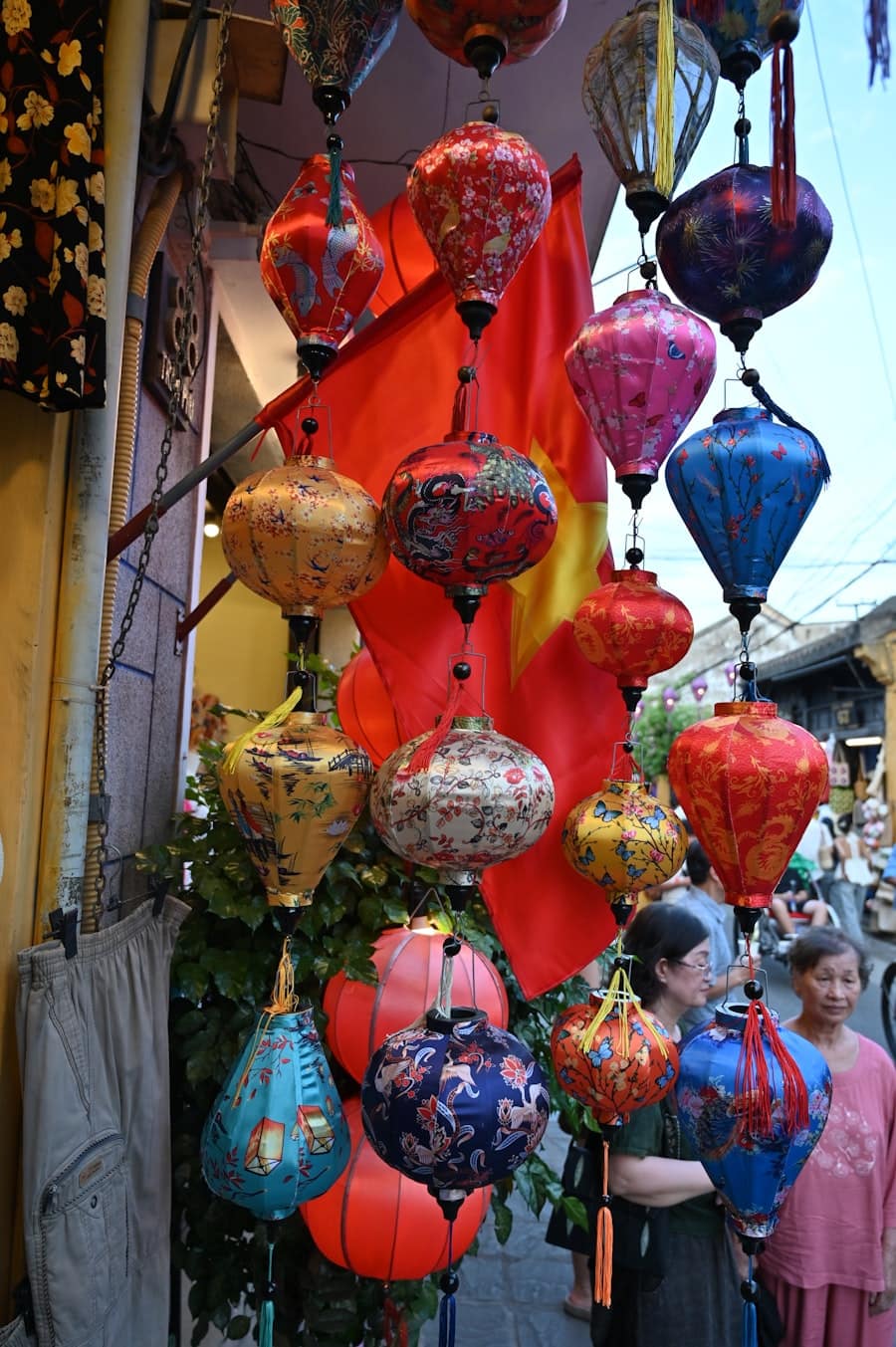 Vietnam night market lanterns